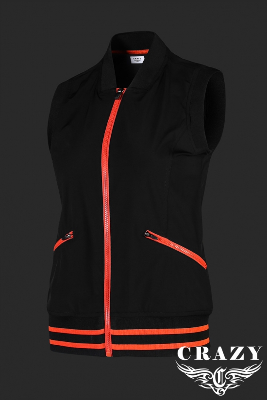 크레이지 어페럴 CRAZY Apparel 여성 로고 배색 포인트 방풍 베스트 자켓(CZW-VE2024)