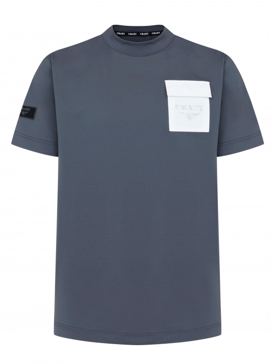 크레이지 우븐 포켓 라운드 반목 티셔츠 CZM-TS2302